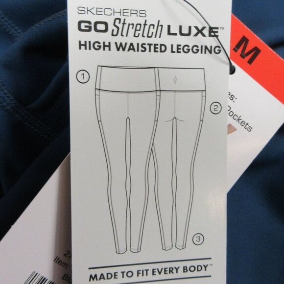 SKECHERS GoStretch Luxe Tight Womens Size M (6-8) Workout Teal Blue Leggings NWT - Picture 9 of 10